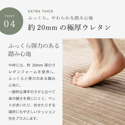 制菌防臭 極厚ジャガードフランネルラグ 130×190cm シルバーグレー※【予約】9月下旬ごろ発送予定_9