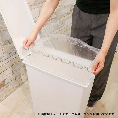 天馬 スリム ゴミ箱 45L フタ付き ワンタッチ開閉 大容量 ホワイト ELP-SP45PUSH_6
