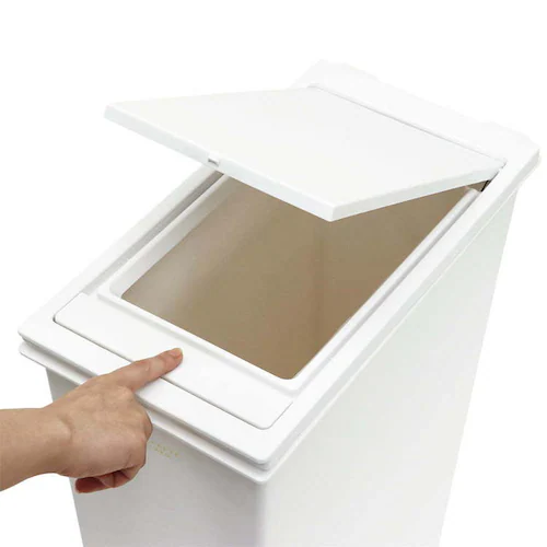 天馬 スリム ゴミ箱 45L フタ付き ワンタッチ開閉 大容量 ホワイト ELP-SP45PUSH_9