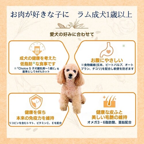 ファーストチョイス ChoiceS お肉が好きな子にラム成犬1歳以上 2.4kg(600g×4)_6