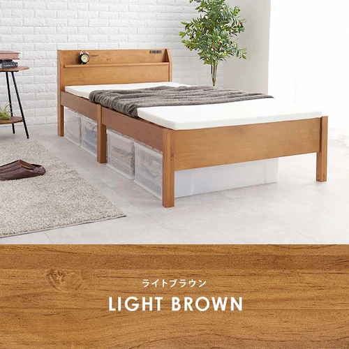 組立簡単 宮付きシングルベッド MB-5195SLBR ライトブラウン【時間指定不可】【代引不可】【同梱不可】_11