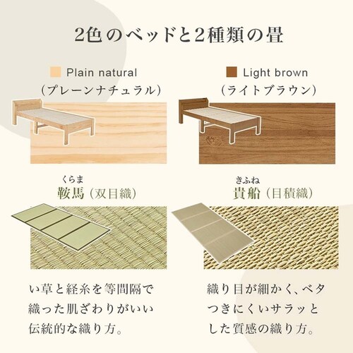 畳シングルベッド 3段階 宮棚コンセント付き MB-5168S-LBRキフネ ライトブラウン/キフネ【時間指定不可】【代引不可】【同梱不可】_2