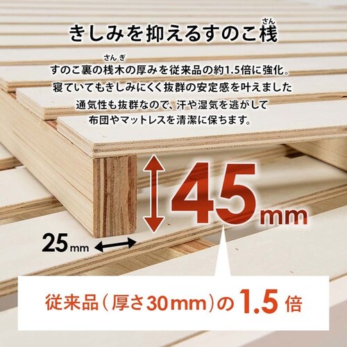組立簡単 ボンネルコイルマットレス付宮棚付きシングルベッド MB-5151S-LBR3301 ライトブラウン【時間指定不可】【代引不可】【同梱不可】_8