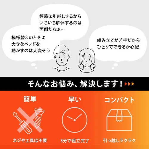 組立簡単 ポケットコイルマットレス付宮棚付きシングルベッド MB-5151S-LBR3302 ライトブラウン【時間指定不可】【代引不可】【同梱不可】_3
