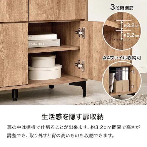 キャビネット 幅120cm 全面扉タイプ RCC-1579DBR ダークブラウン【時間指定不可】【代引不可】【同梱不可】_3