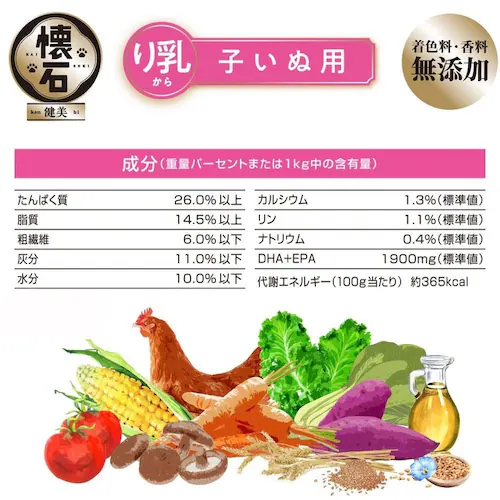 懐石 健美 子いぬ用 り乳から 1kg_2