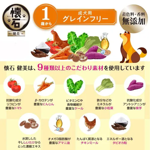 懐石 健美 グレインフリー 1歳から 2kg_4