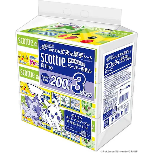 スコッティ ファイン ペーパーふきんサッとサッと 3コパック ポケモン_2