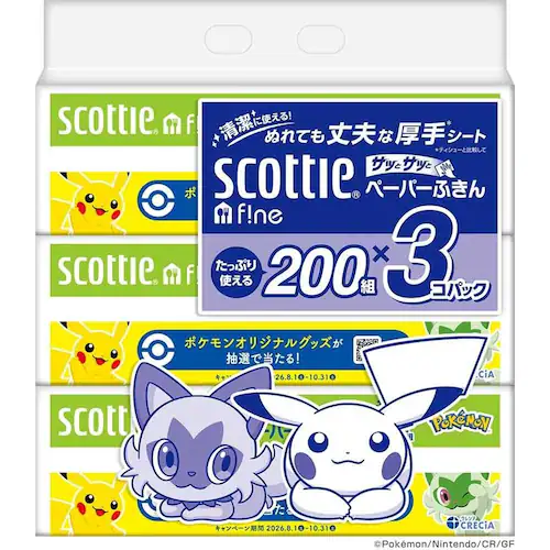スコッティ ファイン ペーパーふきんサッとサッと 3コパック ポケモン_6