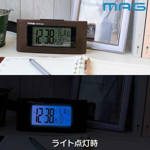 MAG デジタル電波時計 ウッドライン_6