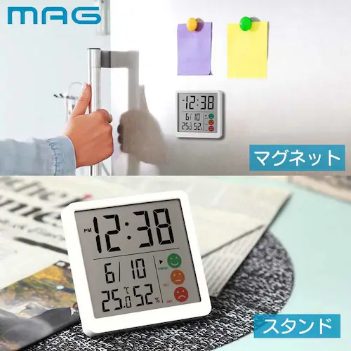 MAG 時計付デジタル温度湿度計 ニコピタ_2