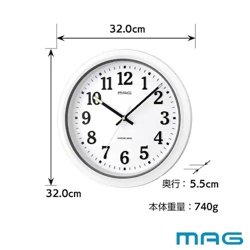 MAG 電波防塵防水掛時計 ナヤ_9