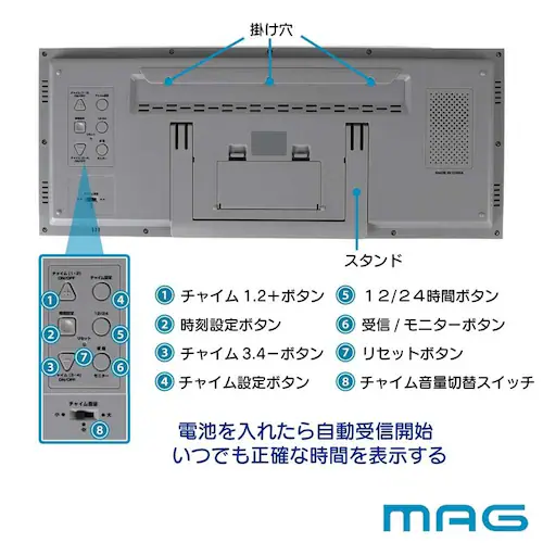 MAG 大型電波掛時計 グランタイム_7
