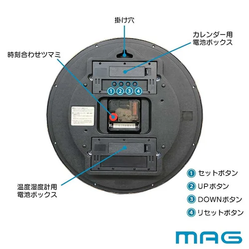 MAG アナデジ掛時計 ダブルポイント ブラウン_5