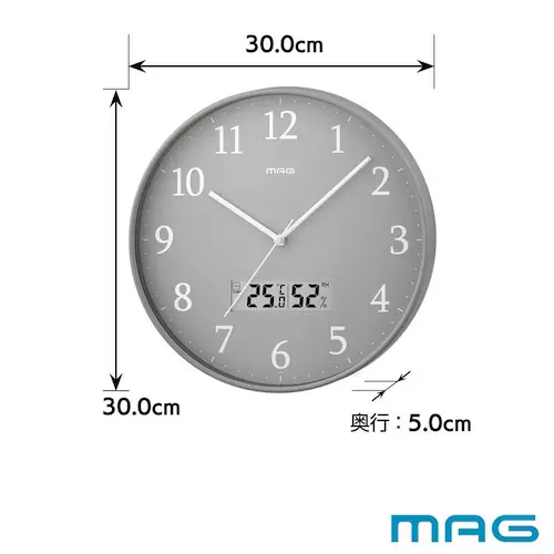 MAG 電波アナデジ掛時計 グリージョ_5