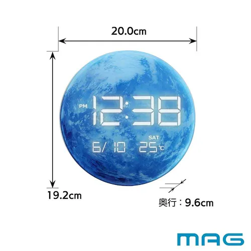 MAG デジタルLED置時計 惑星 ブルー_5