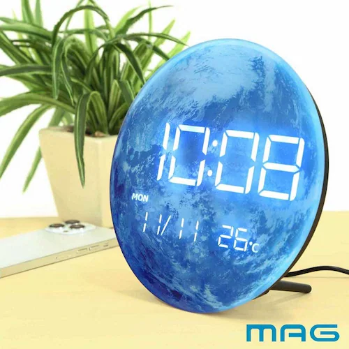 MAG デジタルLED置時計 惑星 ブルー_6