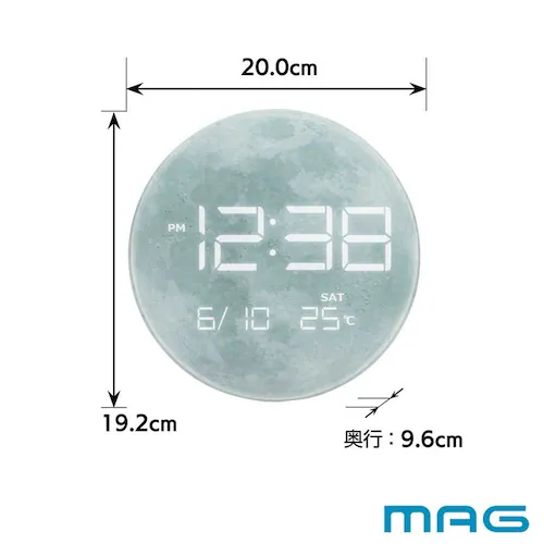 MAG デジタルLED置時計 惑星 ホワイト_5