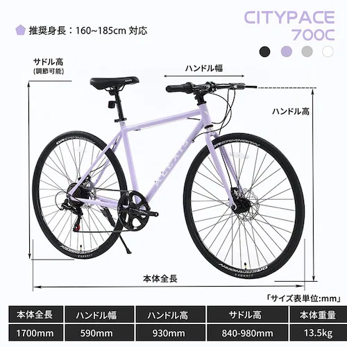 ACEXIS 【完成車】ACEXISクロスバイク 7段変速 CITYPACE ブラック【時間指定不可】【代引不可】【同梱不可】_11