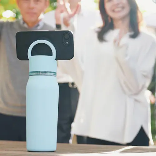 KEVNHAUN スマホスタンド付きステンレスマグボトル ブラック_3