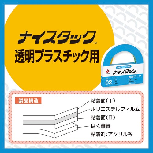 ナイスタック(TM) 透明プラスチック用 15mm×5m NW-PT15SF_2