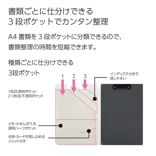 書類すっきりクリップホルダー ヨハ-MC50G ミントグリーン_2