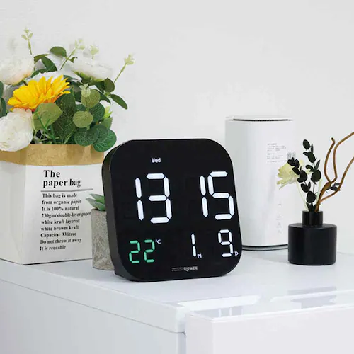 SLOWER LED THERMO CLOCK Tierra WHITE/BLACK SLW415_5
