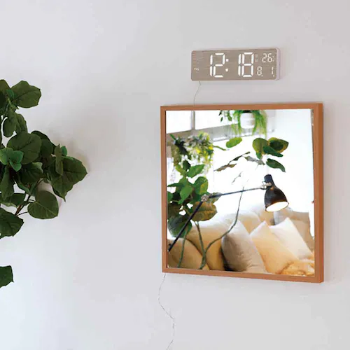 SLOWER LED WiFi CLOCK Camino WHITE/WOOD SLW429_1