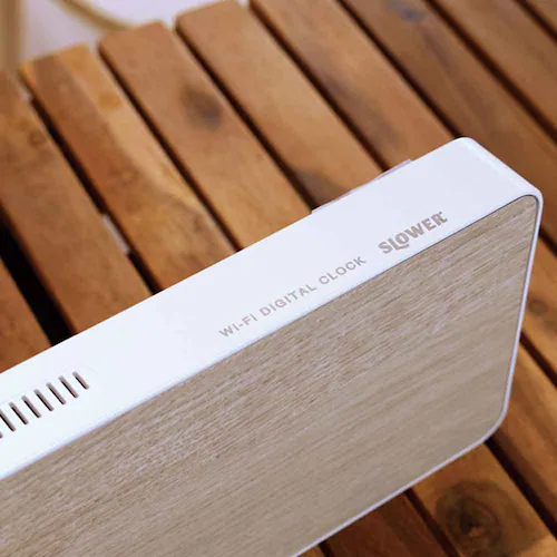 SLOWER LED WiFi CLOCK Camino WHITE/WOOD SLW429_5