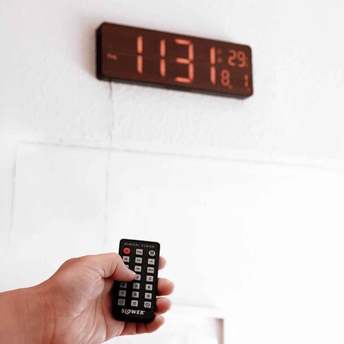 SLOWER LED WiFi CLOCK Camino ORANGE/DARKWOOD SLW430_1