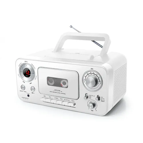 ANABAS CDラジオカセットレコーダー ホワイト CD-C330 W_1