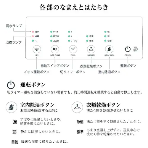 MONOLUCK 家庭用衣類乾燥除湿機 シルバー DDA10(SV)_13