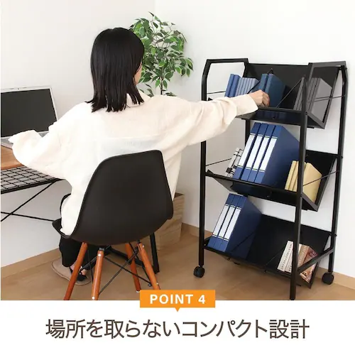 不二貿易 ファイルワゴン3段 ホワイト【時間指定不可】_5