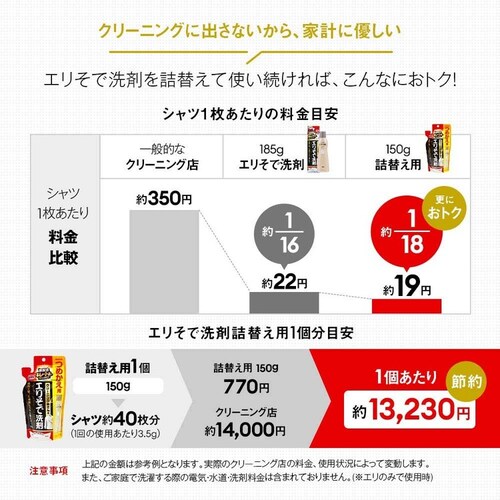 クリーニング屋さんのエリそで洗剤 詰替用 1010049_12