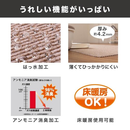 おくだけ吸着猫のトイレ下敷きマット ベージュ_3