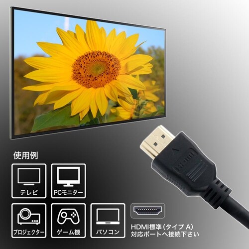 ホーリック HDMIケーブル 1.5m プラスチックヘッドタイプ ブラック HDM15-311BK_2