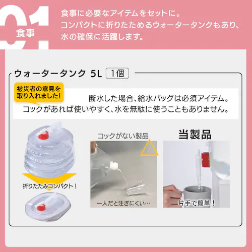 \新商品・公式店限定/女性向け防災セット 防災グッズ セット 44点 防災リュック 防災セット 1人用 避難グッズ 災害グッズ 避難リュック 防災用品 サニタリー用品 ハンディファン_3