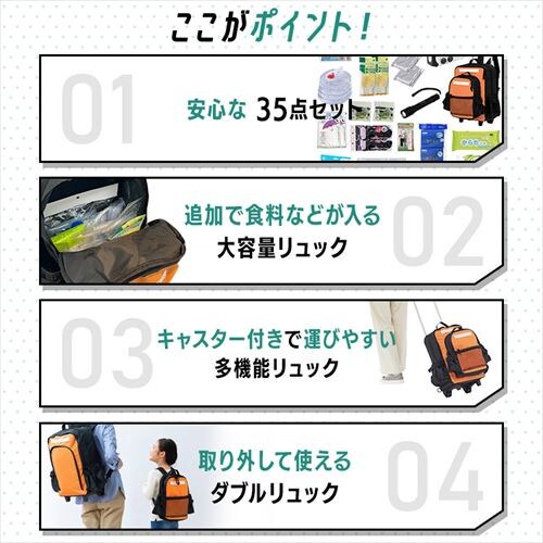 防災リュック 2人用 35点 防災セット_4