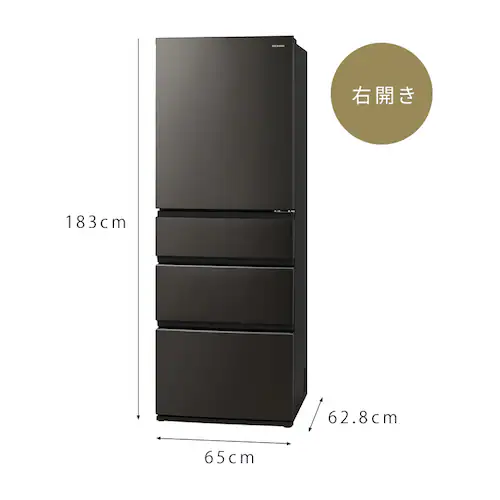 【設置無料】 冷蔵庫 428L 自動霜取り 5段冷凍室152L 大東量 奥行きスリム 幅65cm IRSN-SX43A-W シルキーホワイト【代引き不可】_15