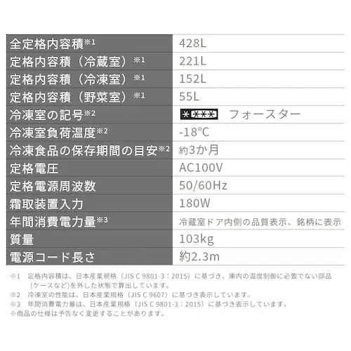 【設置無料】 冷蔵庫 428L 自動霜取り 5段冷凍室152L 大東量 奥行きスリム 幅65cm IRSN-SX43A-W シルキーホワイト【代引き不可】_16
