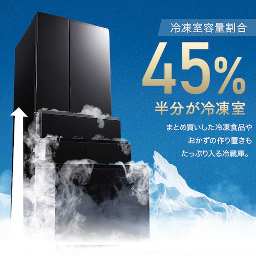 �y�ݒu�����z �①�� 489L ��������� ��e�ʗⓀ��223L �哀�� ��68.5cm IRSN-HF49A-B �u���b�N�y������s�z_2