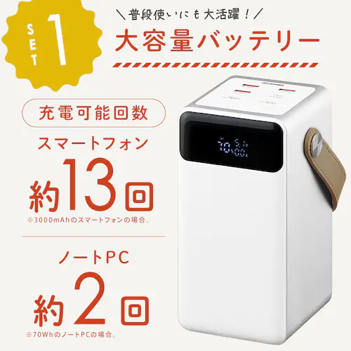 【バッテリー容量キャンペーン】防災セット 中身だけ バッテリーステーション+断水対策セット+Deliセット_5