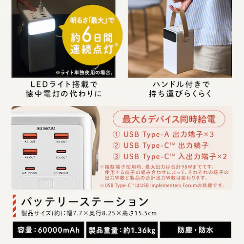 【バッテリー容量キャンペーン】防災セット 中身だけ バッテリーステーション+断水対策セット+Deliセット_6