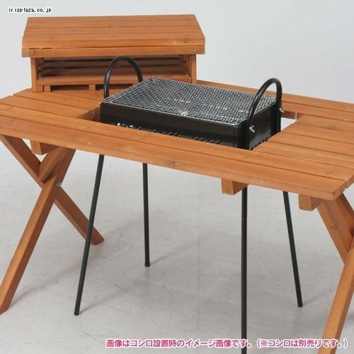 BBQテーブル＆ベンチ コンロスペース付き SD09-1032BR 81761 9510690