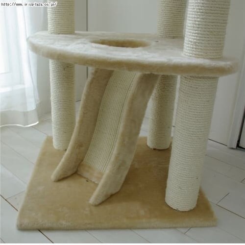 ≪置き型≫キャットタワー ロータイプ QQ80083 ブラウン_3