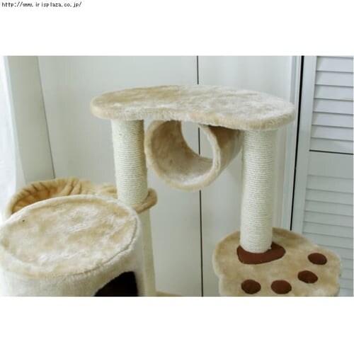 ≪置き型≫キャットタワー ロータイプ QQ80083 ブラウン_6