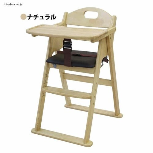 KATOJI 木製ワイドハイチェア ステップ切り替え ブラウン_2