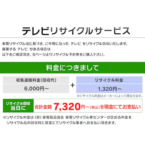 家電リサイクル 予約券【テレビ用】【代引き不可】_2