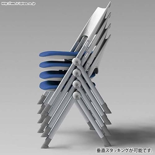 PWSXチェア(肘付き) 固定脚 PWSX-02A-F ブルー_4