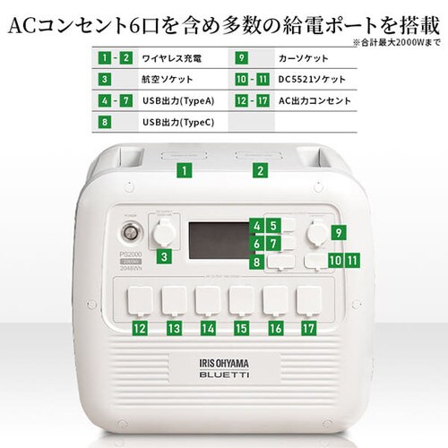 ポータブル電源 PS2000AA-W ホワイト【BLUETTI共同開発】 G103479F